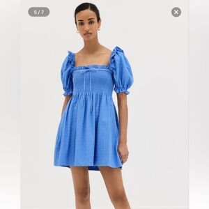 EUC Hill House Home Scarlett Mini Dress in Hydrangea Blue, Size XS